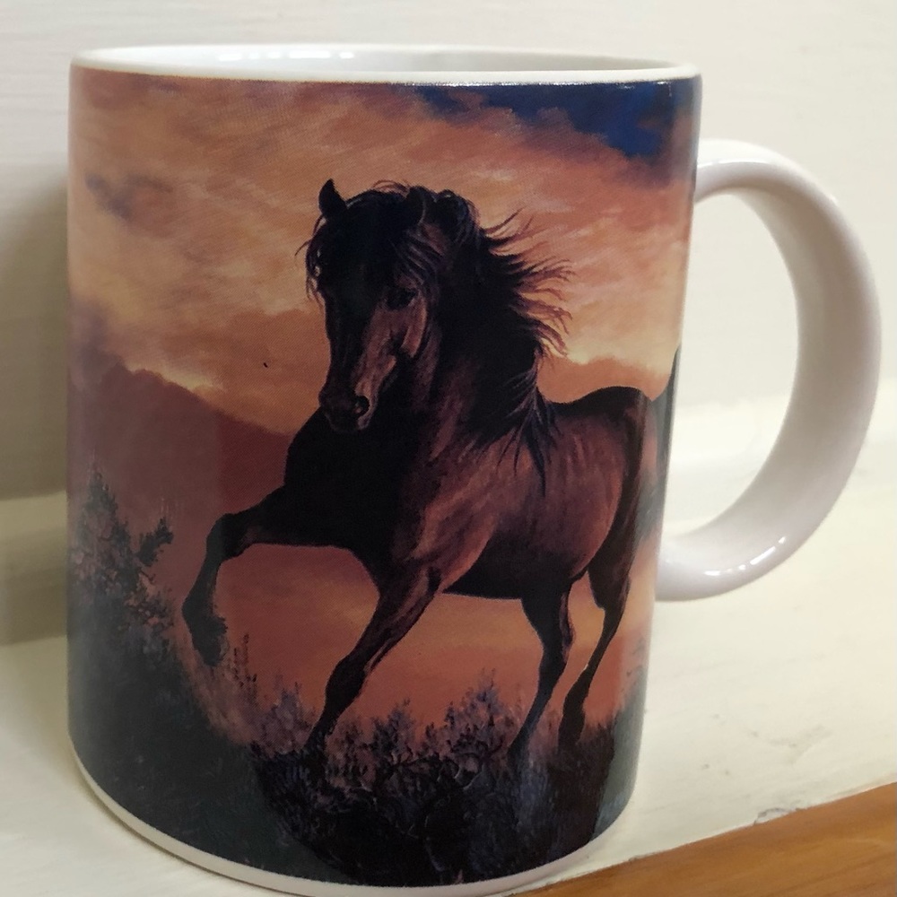 Persis Clayton Weirs painting - Fire in the Sky - horse coffee mug